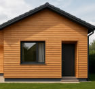 Haus mit einer lärchenholzfassade