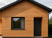 Haus mit einer lärchenholzfassade